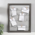 Фоторамка пластик на 5 фото "Веселые завитки" с прищепками, черный 50х40 см - фото 24414068