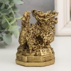 Нэцкэ фигурка полистоун под бронзу «Дракон с жемчужиной», 5.6×7.3×8 см - Фото 2