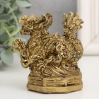 Нэцкэ фигурка полистоун под бронзу «Дракон с жемчужиной», 5.6×7.3×8 см - Фото 3