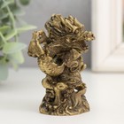 Нэцкэ фигурка полистоун под бронзу «Дракон. Активация», 3.5×6×8 см - Фото 3