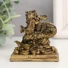 Нэцкэ фигурка полистоун под бронзу «Дракон. Денежная активация», 4.7×7×7.5 см - Фото 2