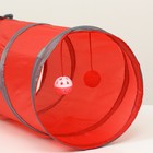 Туннель для кошек с игрушкой, 50 х 25 см, красный - фото 7212592