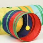 Туннель для кошек шуршащий "Тройник", 80 х 25 см, разноцветный - фото 7212604