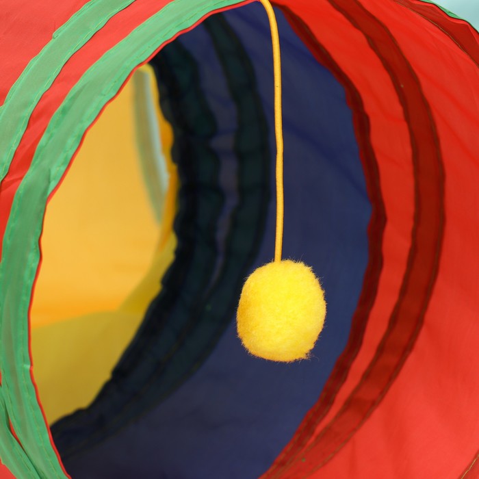 Туннель для кошек шуршащий "Рогатка", 85 х 25 см, разноцветный