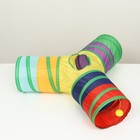 Туннель для кошек шуршащий "Рогатка", 85 х 25 см, разноцветный - Фото 4