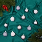 Ёлочные игрушки «Морозная ночь», шары новогодние, d=5 см, набор 12 шт., сиреневый - Фото 3