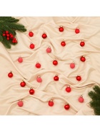 Ёлочные игрушки «Традиция», шары новогодние, d=3 см, набор 24 шт., треск, красный - Фото 2