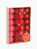 Ёлочные игрушки «Традиция», шары новогодние, d=3 см, набор 24 шт., треск, красный - Фото 8