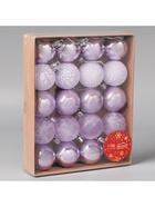 Ёлочные игрушки «Традиция» шары новогодние, d=4 см, 20 шт., треск, сиреневый - Фото 5