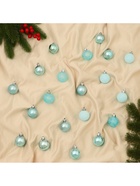 Ёлочные игрушки «Традиция», шары новогодние, набор 20 шт., d=4 см, голубой - Фото 4
