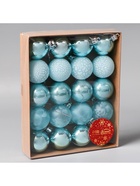 Ёлочные игрушки «Традиция», шары новогодние, набор 20 шт., d=4 см, голубой - Фото 5