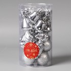 Набор украшений пластик 24 шт "Весёлый завиток" 4 см, серебро - Фото 2