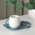 Чайная пара керамическая «Слоник», 2 предмета: кружка с ложкой 220 мл, блюдце 19×12,5 см - Фото 2
