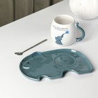 Чайная пара «Слоник», 2 предмета: кружка с ложкой 220 мл, блюдце 19×12.5 см, керамика - Фото 3