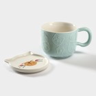 Кружка «Улыбающийся кот», 450 мл, керамика, голубая - Фото 2