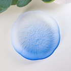 Тарелка стеклянная пирожковая «Лотос», d=16,7 см, цвет синий - фото 4389562