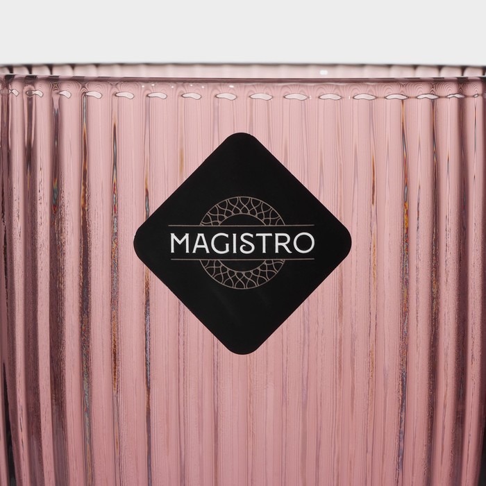 Кувшин стеклянный Magistro «Грани», 1 л, цвет сиреневый - фото 1876850130