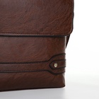 Сумка планшет мужская, на молнии, 2 наружных кармана, 23×4×23.5 см, тёмно-коричневая - Фото 5