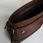 Сумка планшет мужская, на молнии, 2 наружных кармана, 23×4×23.5 см, тёмно-коричневая - Фото 7
