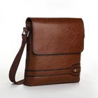 Сумка планшет мужская, на молнии, 2 наружных кармана, 23×4×23.5 см, коричневая - Фото 3