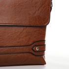 Сумка планшет мужская, на молнии, 2 наружных кармана, 23×4×23.5 см, коричневая - Фото 5