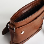 Сумка планшет мужская, на молнии, 2 наружных кармана, 23×4×23.5 см, коричневая - Фото 7