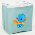 Корзина для хранения игрушек с затяжкой на веревке, 40×50×48 см, голубая - Фото 6