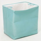 Корзина для хранения игрушек с затяжкой на веревке, 40×50×48 см, голубая - Фото 4