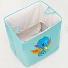 Корзина для хранения игрушек с затяжкой на веревке, 40×50×48 см, голубая - Фото 8
