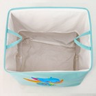 Корзина для хранения игрушек с затяжкой на веревке, 40×50×48 см, голубая - Фото 9