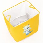Корзина для хранения игрушек с затяжкой на веревке, 40×50×48 см, жёлтая - Фото 8
