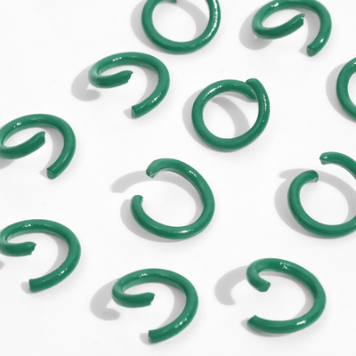 Кольцо соединительное, разъёмное d=5мм, (набор 30гр), цвет зелёный