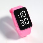 Часы наручные электронные, 3 ATM, пластик, ремешок силикон, розовые - Фото 1