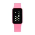 Часы наручные электронные, 3 ATM, пластик, ремешок силикон, розовые - Фото 2