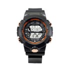 Часы наручные электронные мужские, ремешок силикон, черные - Фото 1