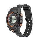 Часы наручные электронные мужские, ремешок силикон, черные - Фото 2