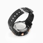 Часы наручные электронные мужские, ремешок силикон, черные - Фото 4