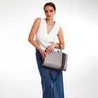 Сумка женская тоут TEXTURA на молнии, 33×9×23 см, серый - Фото 12