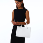 Сумка женская тоут TEXTURA на молнии, 33×9×23 см, белая - Фото 9