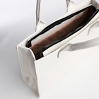 Сумка женская тоут TEXTURA на молнии, 33×9×23 см, белая - Фото 11