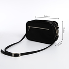 Сумка женская на молнии TEXTURA, маленький размер, чёрная - Фото 2