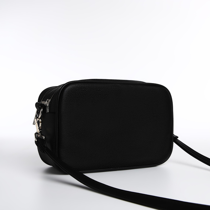 Сумка женская на молнии TEXTURA, маленький размер, чёрная - Фото 1