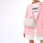 Сумка женская кросс-боди TEXTURA на молнии, 24×9×15 см, светло-серая - Фото 2