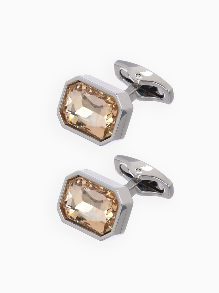 Запонки медные «Элегантность», оранжевые в серебре - Фото 1