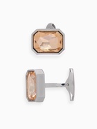 Запонки медные «Элегантность», оранжевые в серебре - фото 60929279