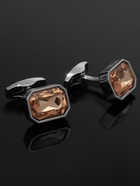 Запонки медные «Элегантность», оранжевые в серебре - фото 60929283