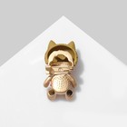 Брошь «Котёнок» в шапке, цвет розово-зелёный в золоте - Фото 2