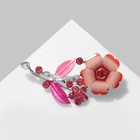 Брошь «Цветок» в переплетении, цвет розовый в серебре - фото 19891328