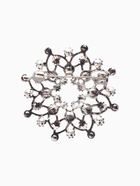 Брошь новогодняя «Снежинка жемчужная», белая в серебре - Фото 3