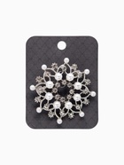 Брошь новогодняя «Снежинка жемчужная», белая в серебре - Фото 4